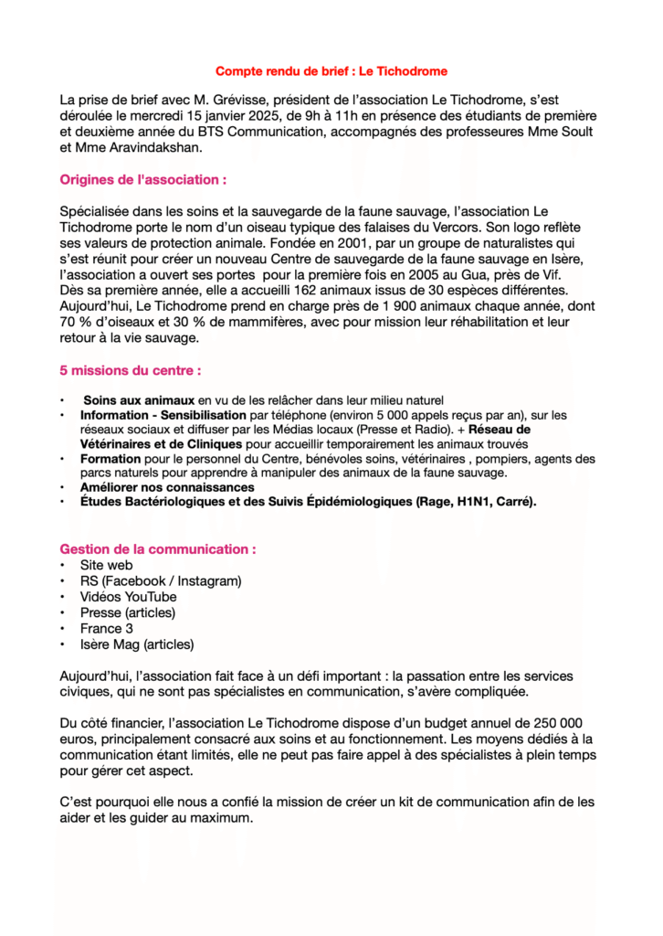 Compte rendu de brief