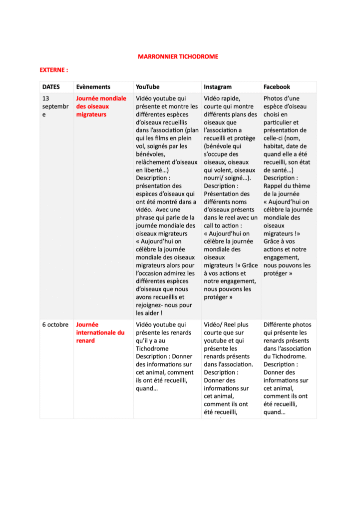 Marronier externe