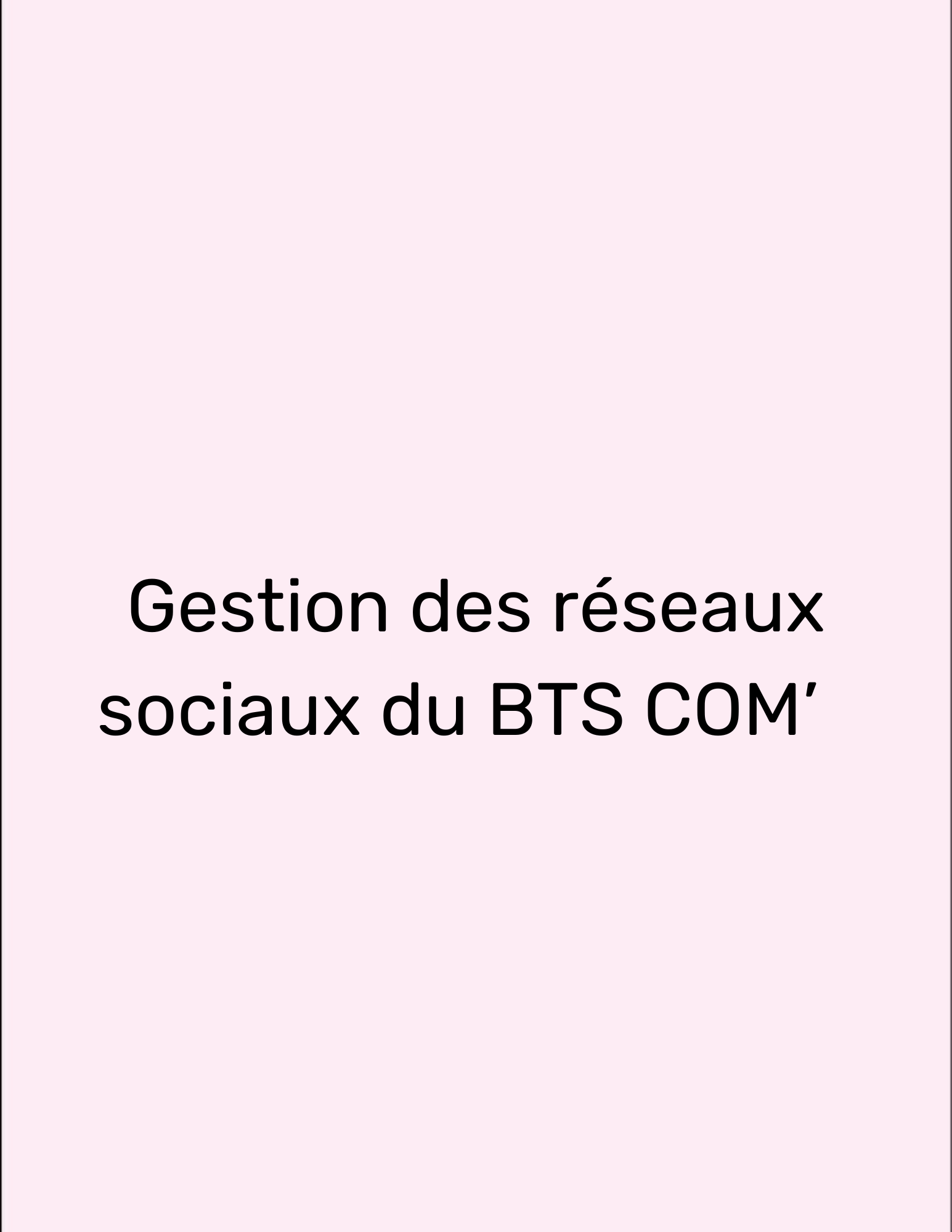 Gestion des réseaux sociaux